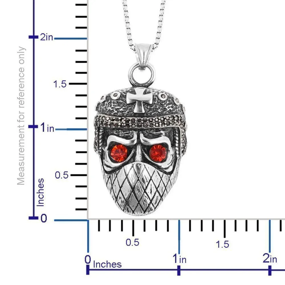 Muzzled Skull Pendant Necklace 24 Inch